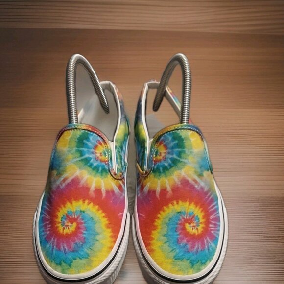 Vans Tie Dye Multicolor Slip-On Skate Shoes Unisex Men 6.5 Women 8 Rainbow - Picture 1 of 12